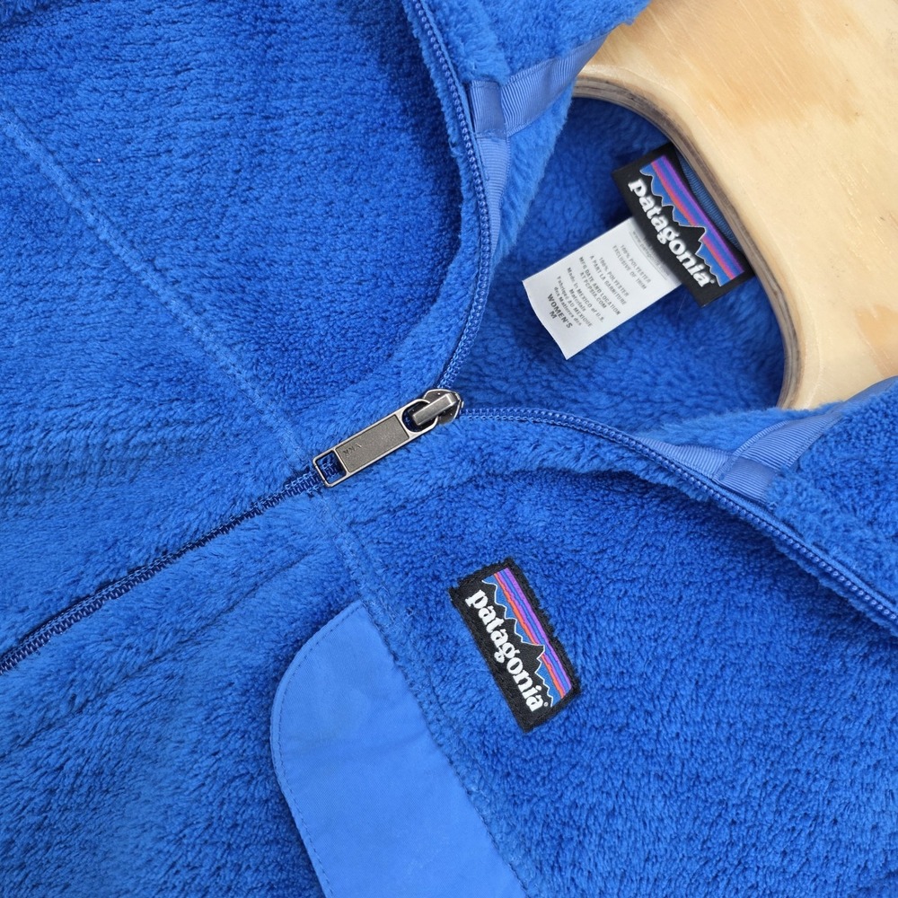 Patagonia Vest Jacket Womens Medium Blue Full Zip Fleece Vented Pockets Outdoors